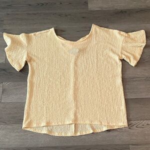 Cato Light Yellow Textured Blouse